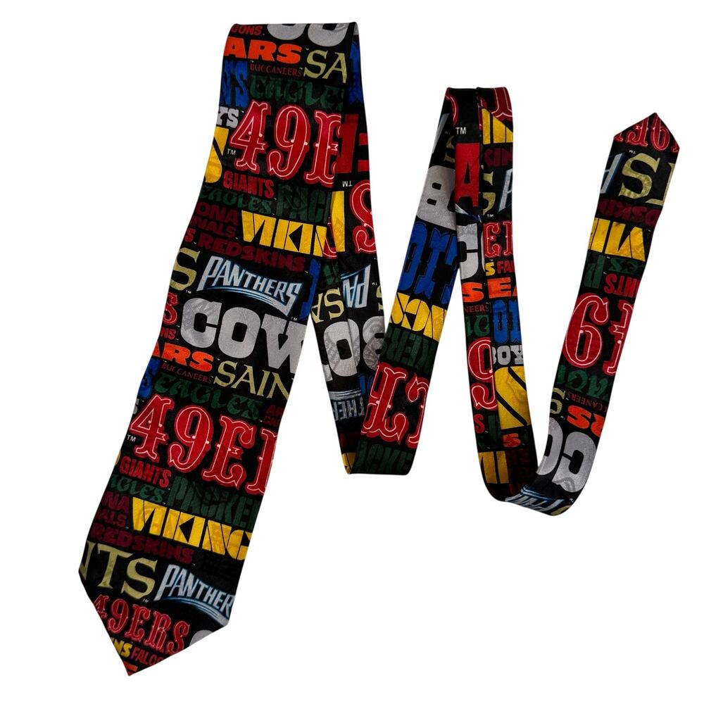 Team NFL Football Necktie Black Made in USA Tie Dallas Cowboys Kansas City Chief